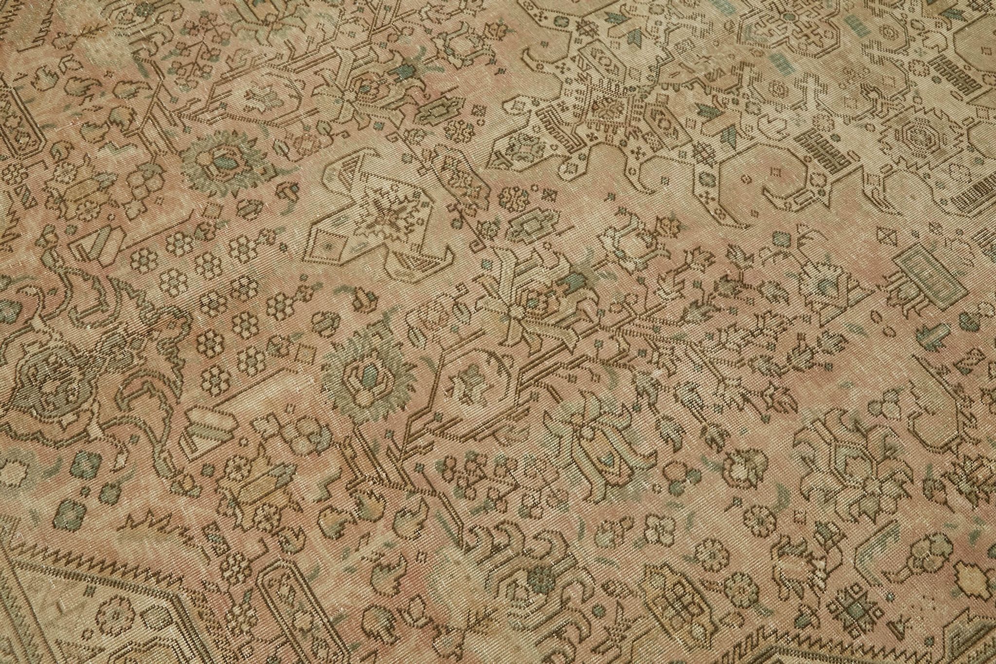 Hand-Knotted Persian One of a Kind 1970s 190 cm x 289 cm Beige Wool Carpet