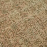 Hand-Knotted Persian One of a Kind 1970s 190 cm x 289 cm Beige Wool Carpet