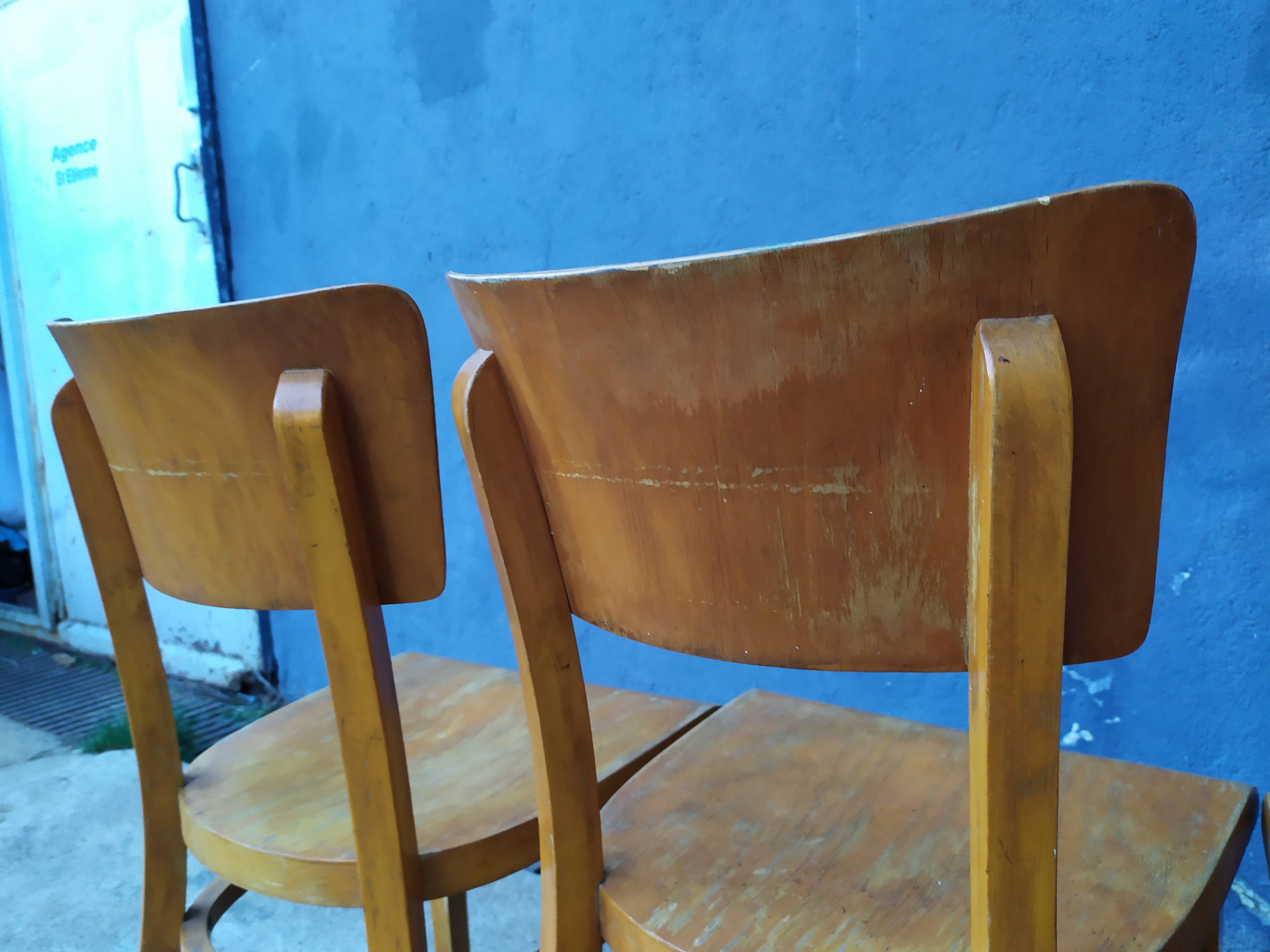 Series of 4 thonet bistro chairs