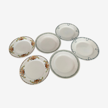 Set de 6 assiettes plates Terre de fer dépareillées