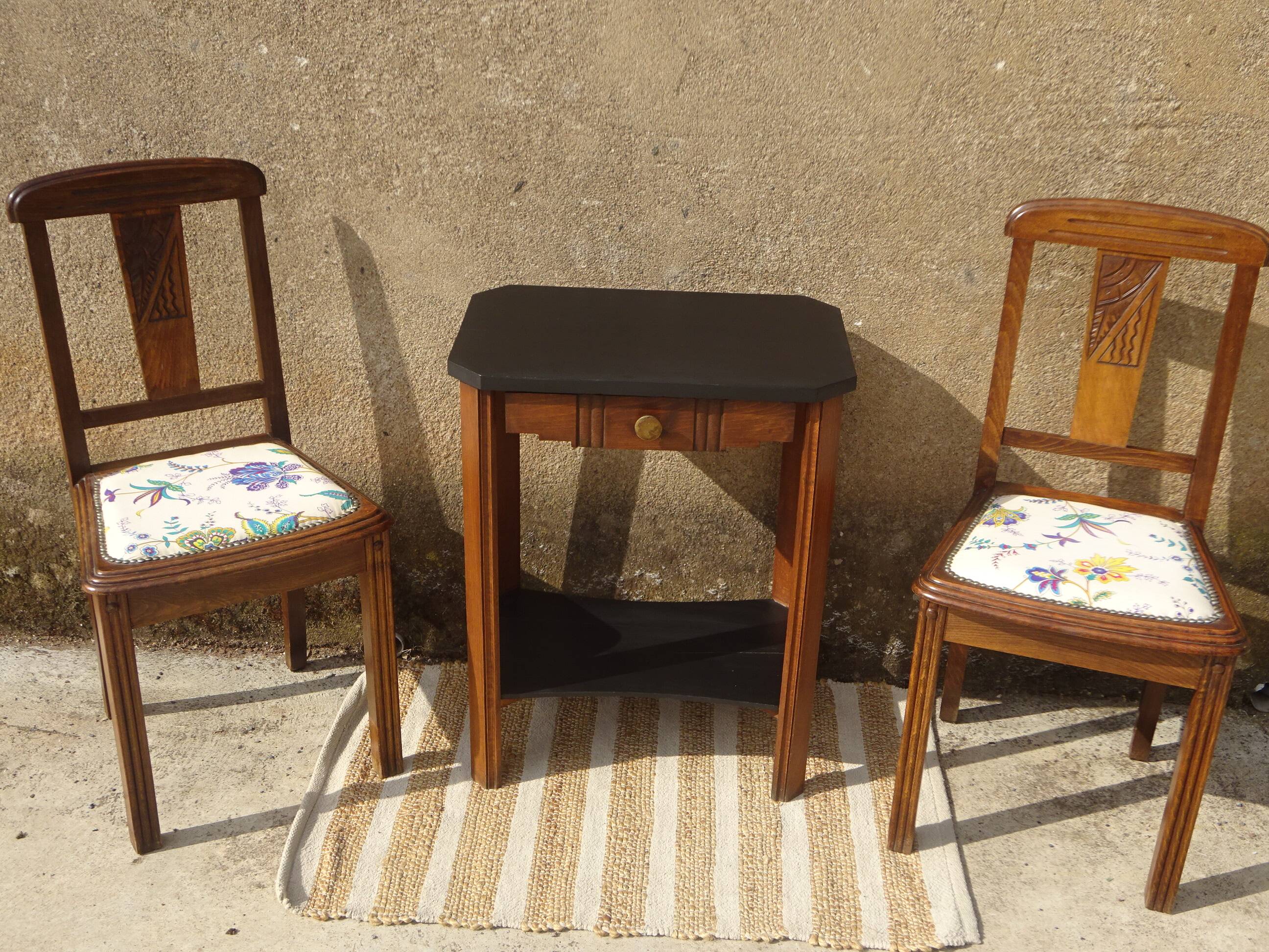 Art Deco chairs, French made by Robur, set of 2