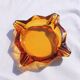 Vintage amber glass ashtray 70s