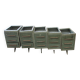 Set of 5 metal lockers