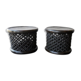 Tabourets bamiléké en bois