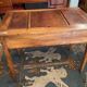 Table table with 3 compartments in blond walnut Directoire late eighteenth