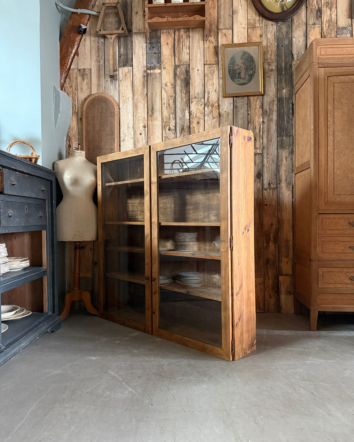 Large vintage display cabinet