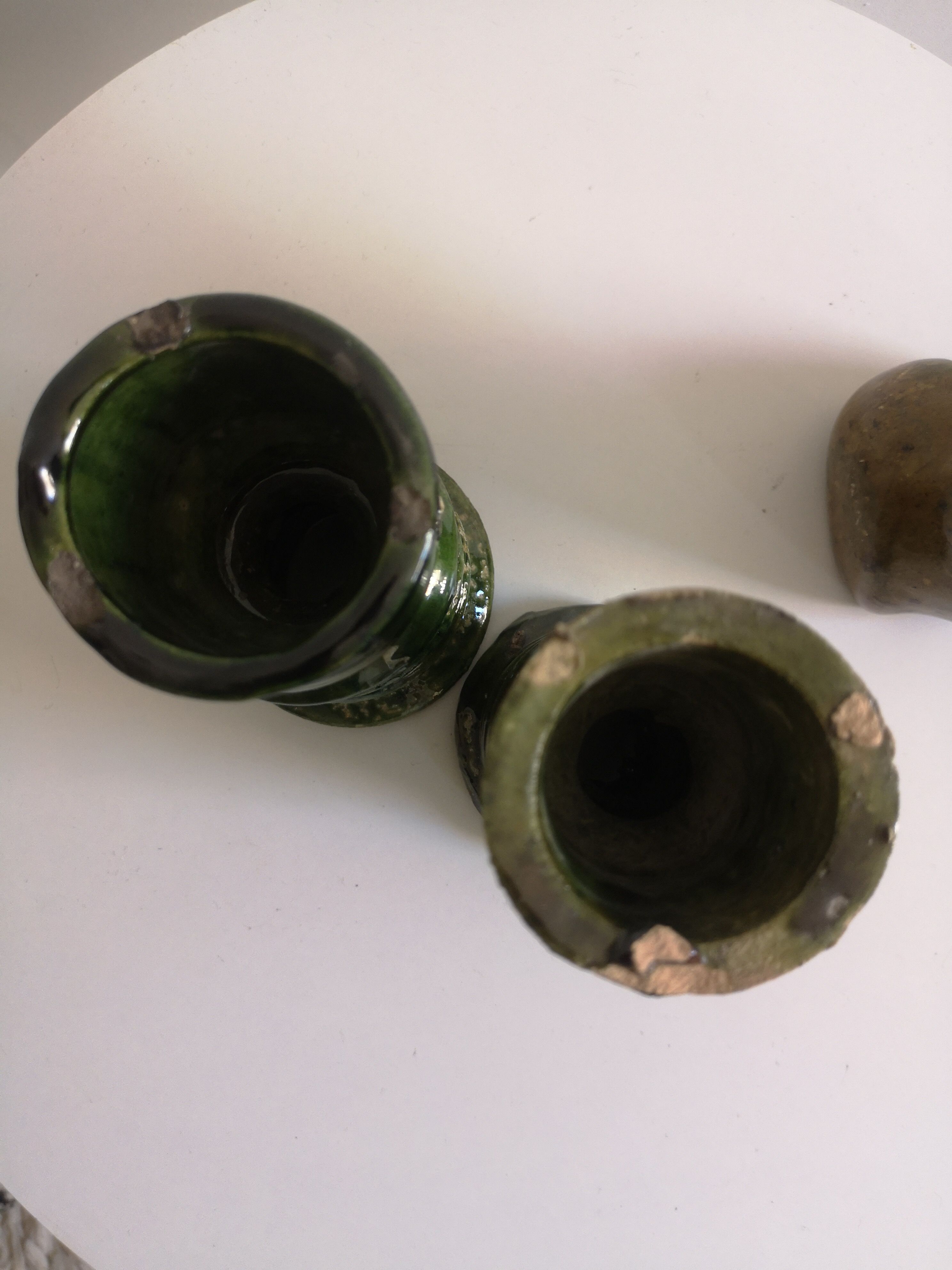 Enamelled ceramic candle holder, tamegroute