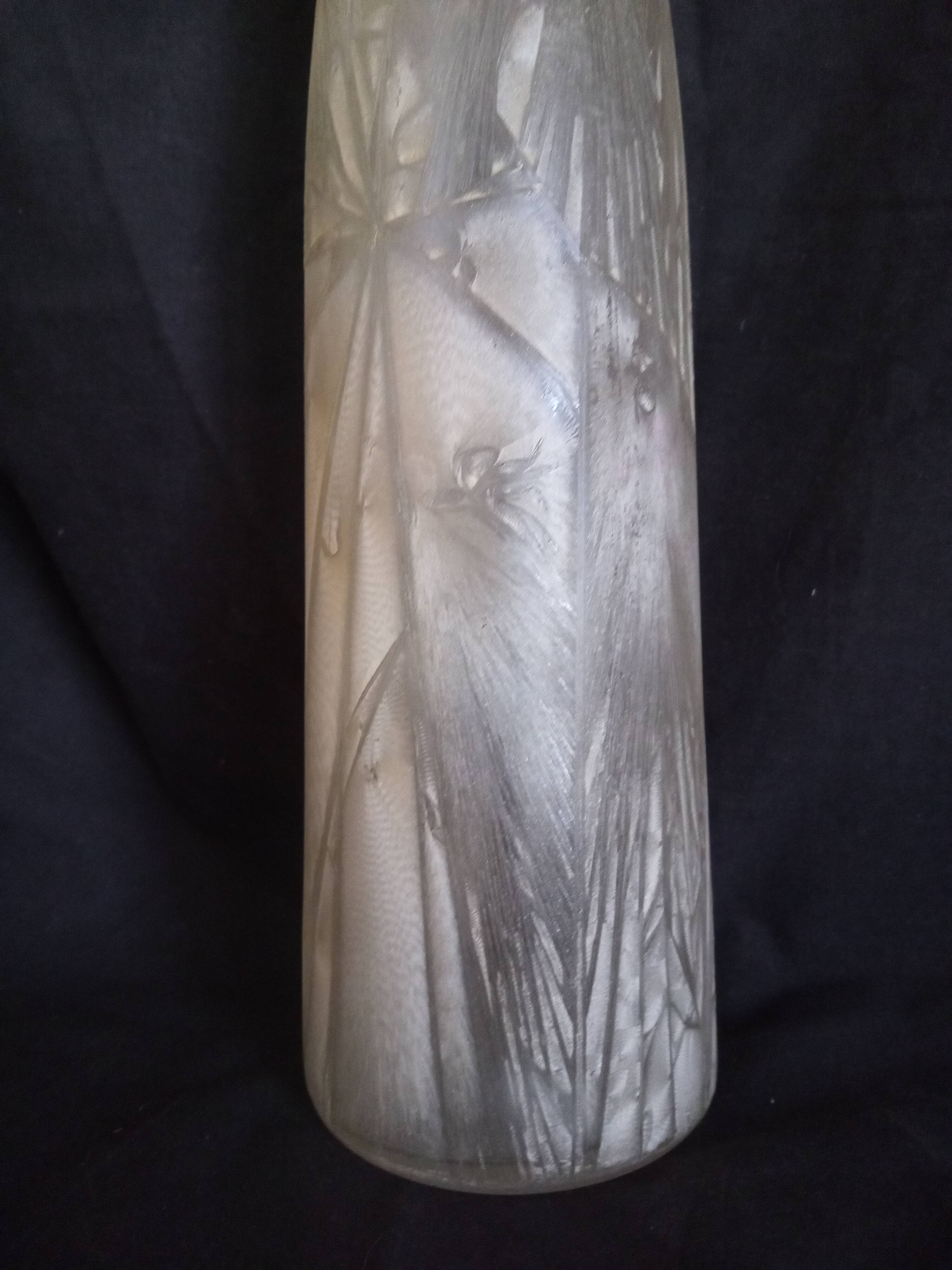 Kevin Stal (Son of Eric Saint Val) - Frosted glass bottle vase, h-48 cm.