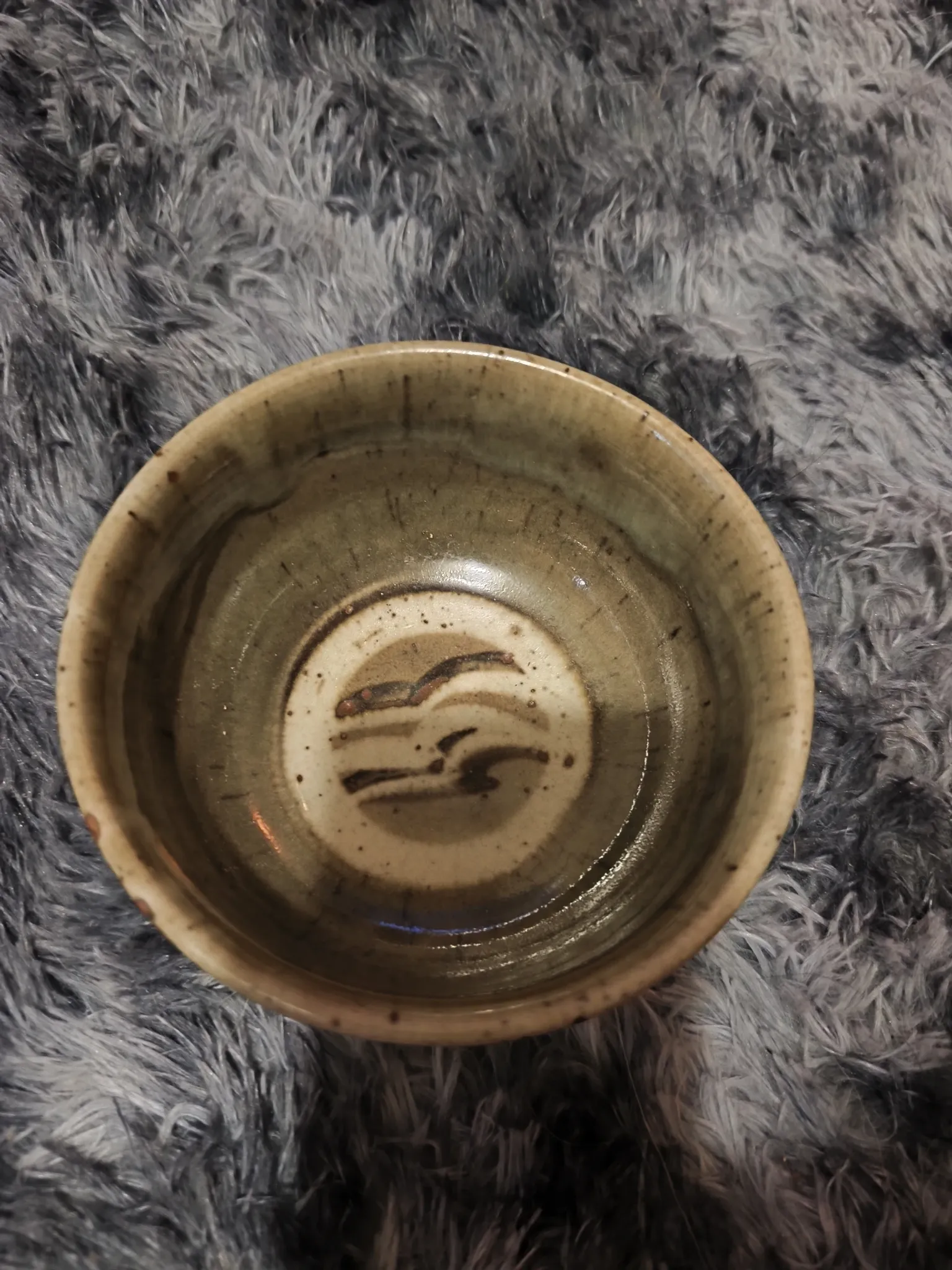 Vintage glazed stoneware bowl – Blanot pottery