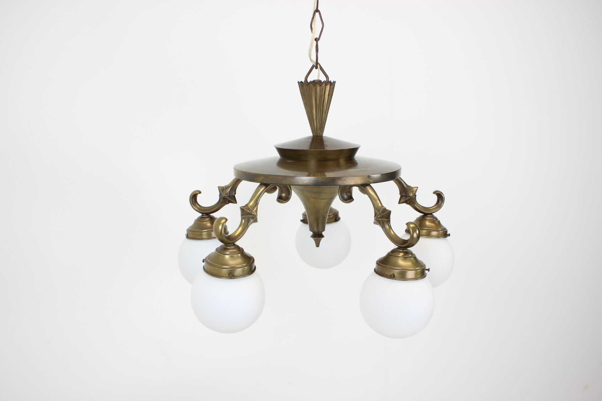 Art deco 5 flamming chandelier 1930s