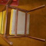 Set of 2 wooden chairs and skaï