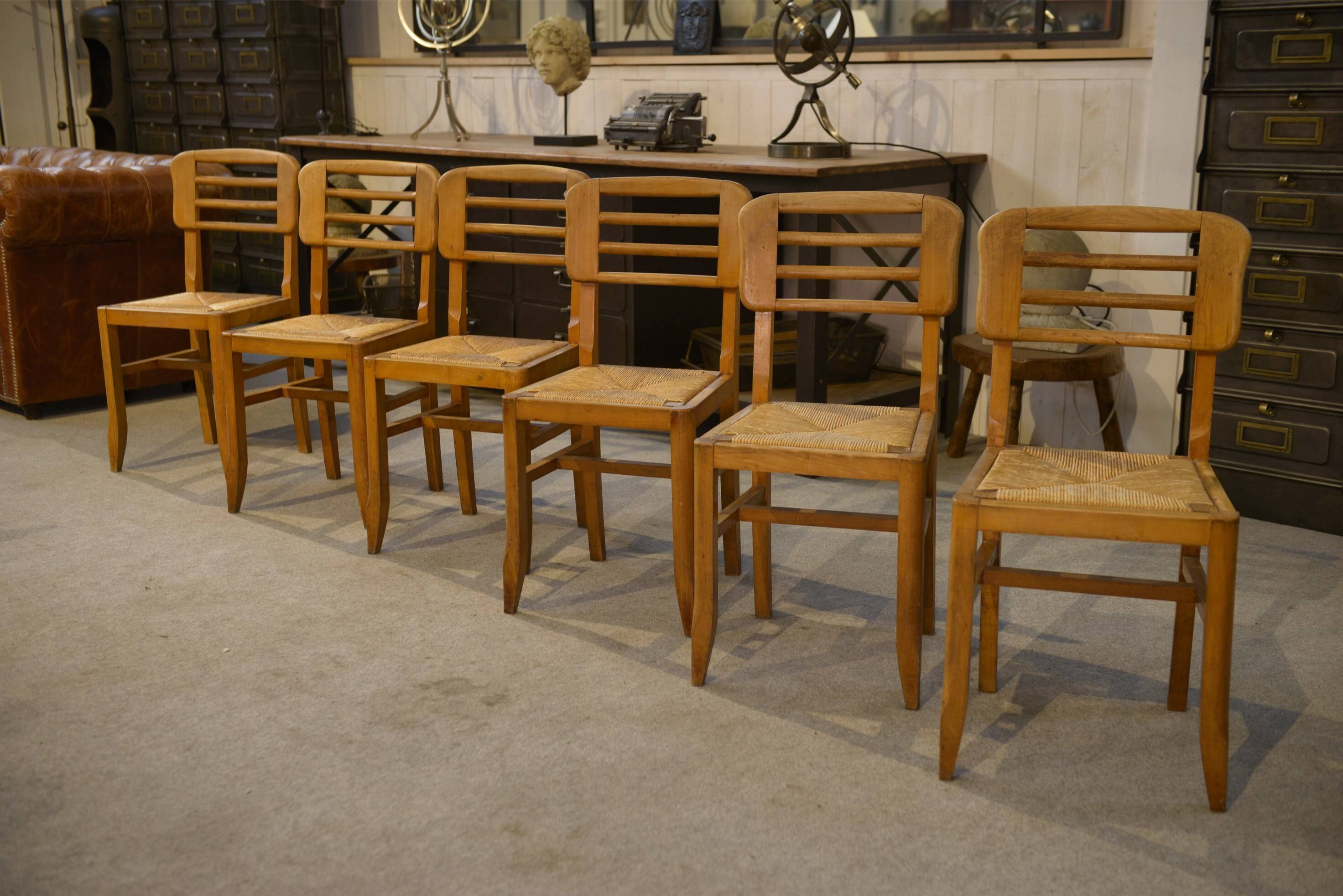 Ensemble de 6 chaises Pierre Cruège 1950’s