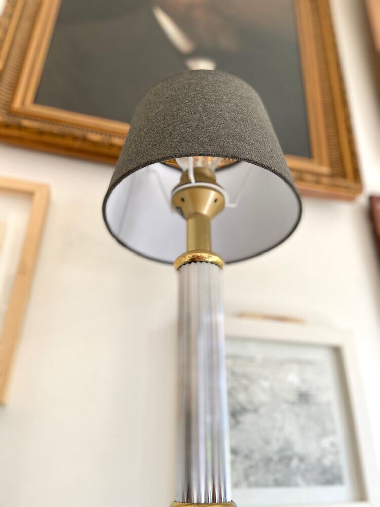 Le Dauphin lamp in silver and gold metal