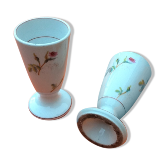 Duo of mazagrans late nineteenth porcelain of paris floral décor ...