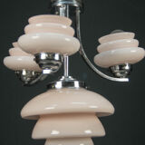 Pink art deco chandelier, 1930s