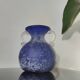 Vintage cobalt blue powdered glass amphora vase