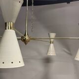 Lampadario a forma di cono in ottone