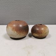 Two small round vases by Aage Wurtz Denmark 1970-80s.