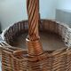 Panier porte bouteilles ancien en rotin