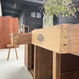 Comptoir de commerce patine jaune années 50