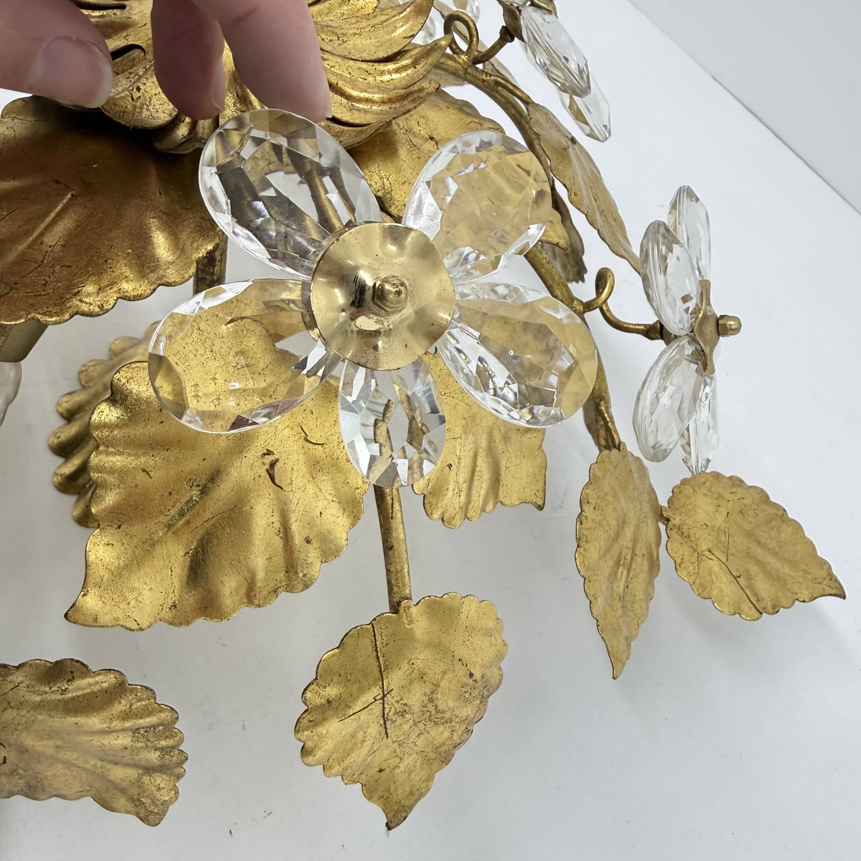 Mid-century design banci style ceiling lamp crystal flower , 1970sMid-centu