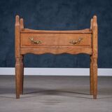 Brutalist Oak Bedside Tables attributed to Henning Kjærnulf, 1970s, Set of 2