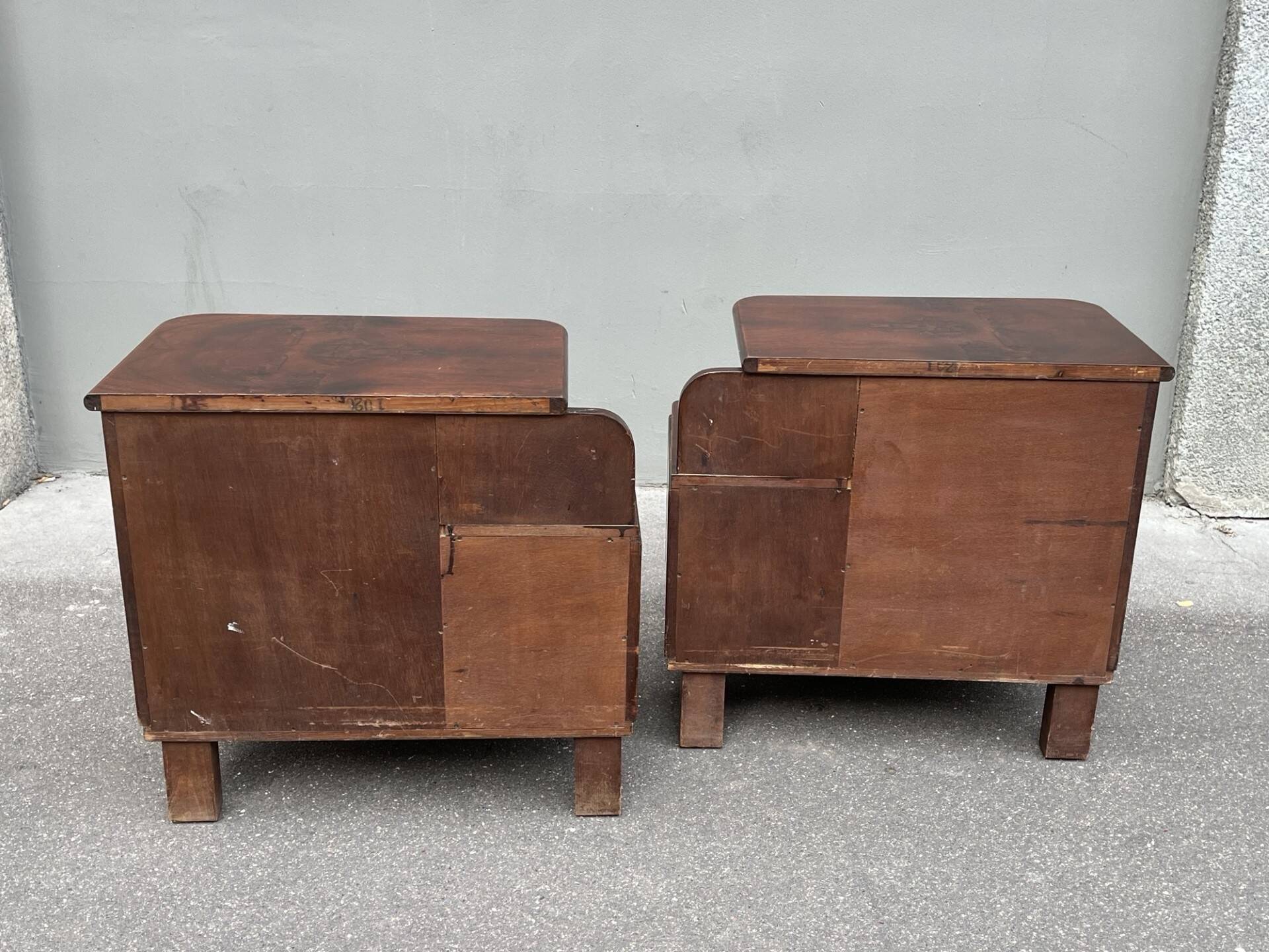Pair of Art Deco Mahogany bedside tables