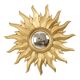 Vintage Gold Sunburst Convex Mirror 54cm