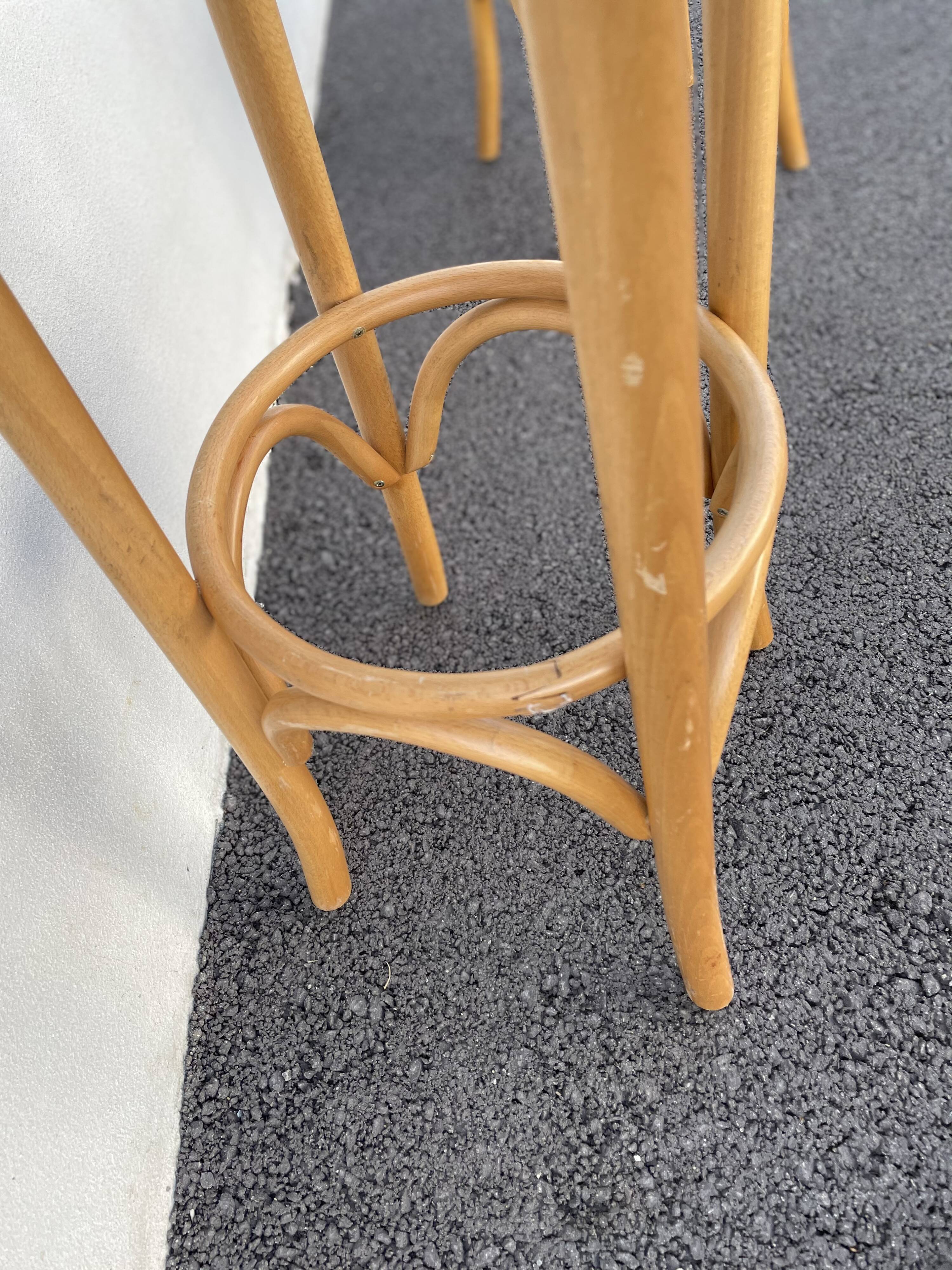 Curved wooden bar stool