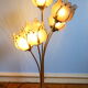 Lotus lamp, glass and brass, mid-century