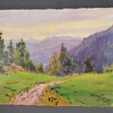 Georges Planes (1897-1977) Valley Landscape, Riverbank (double-sided)