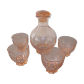 Carafe art déco et ses 4 verres