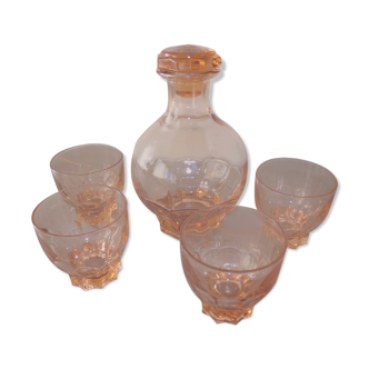 Carafe art déco et ses 4 verres