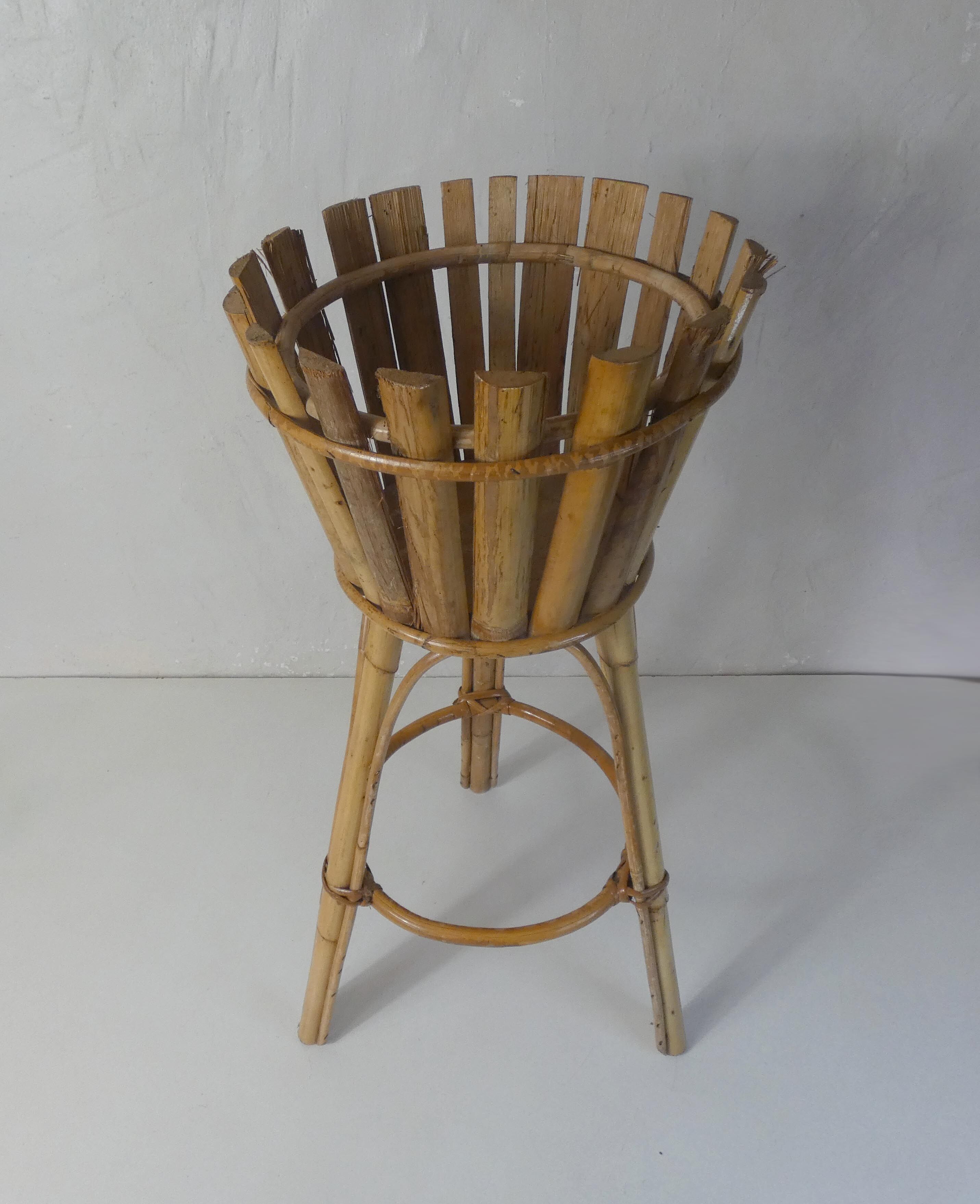 Rattan plant holder
