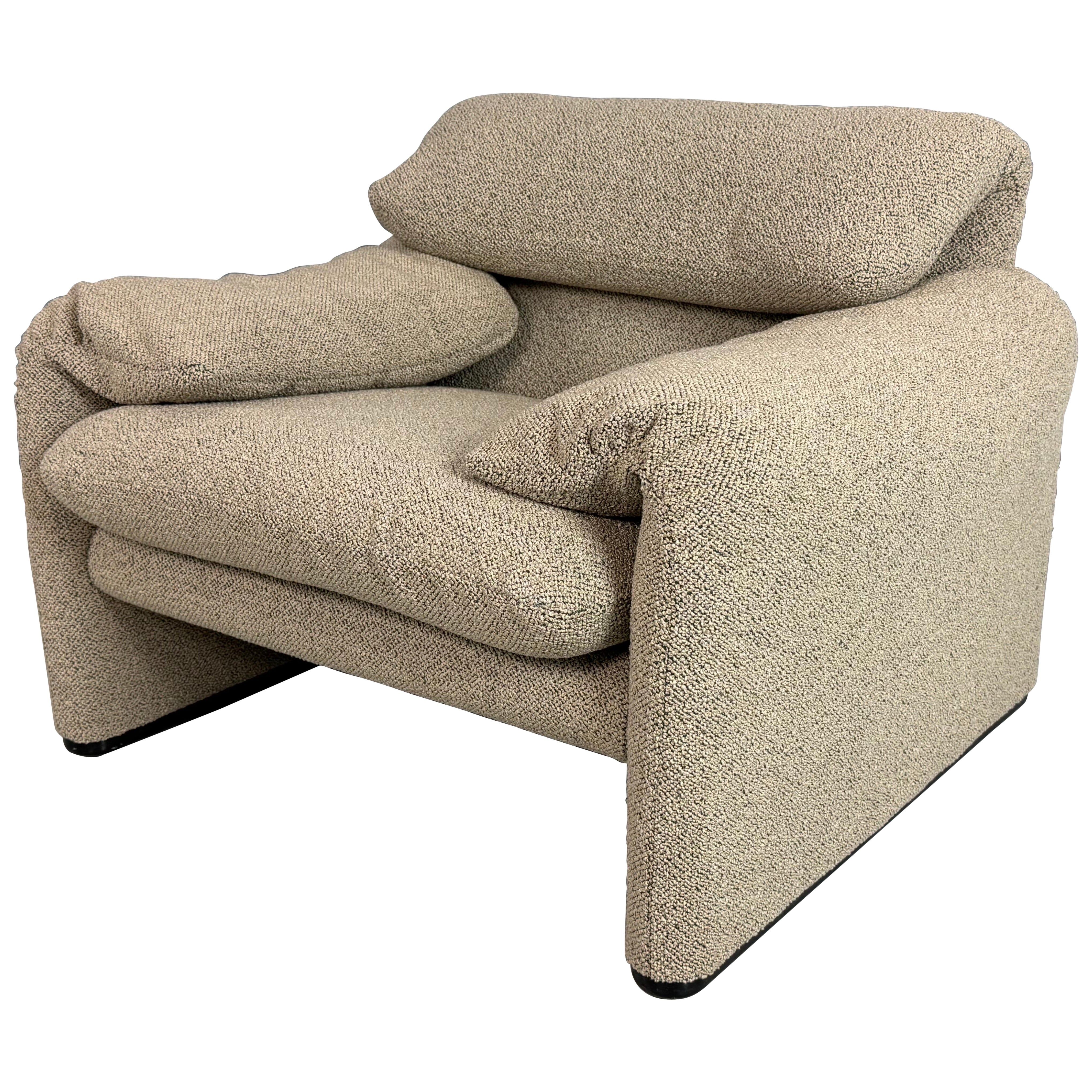 Vico Magistretti Maralunga reupholstered lounge chair for Cassina, 1980s