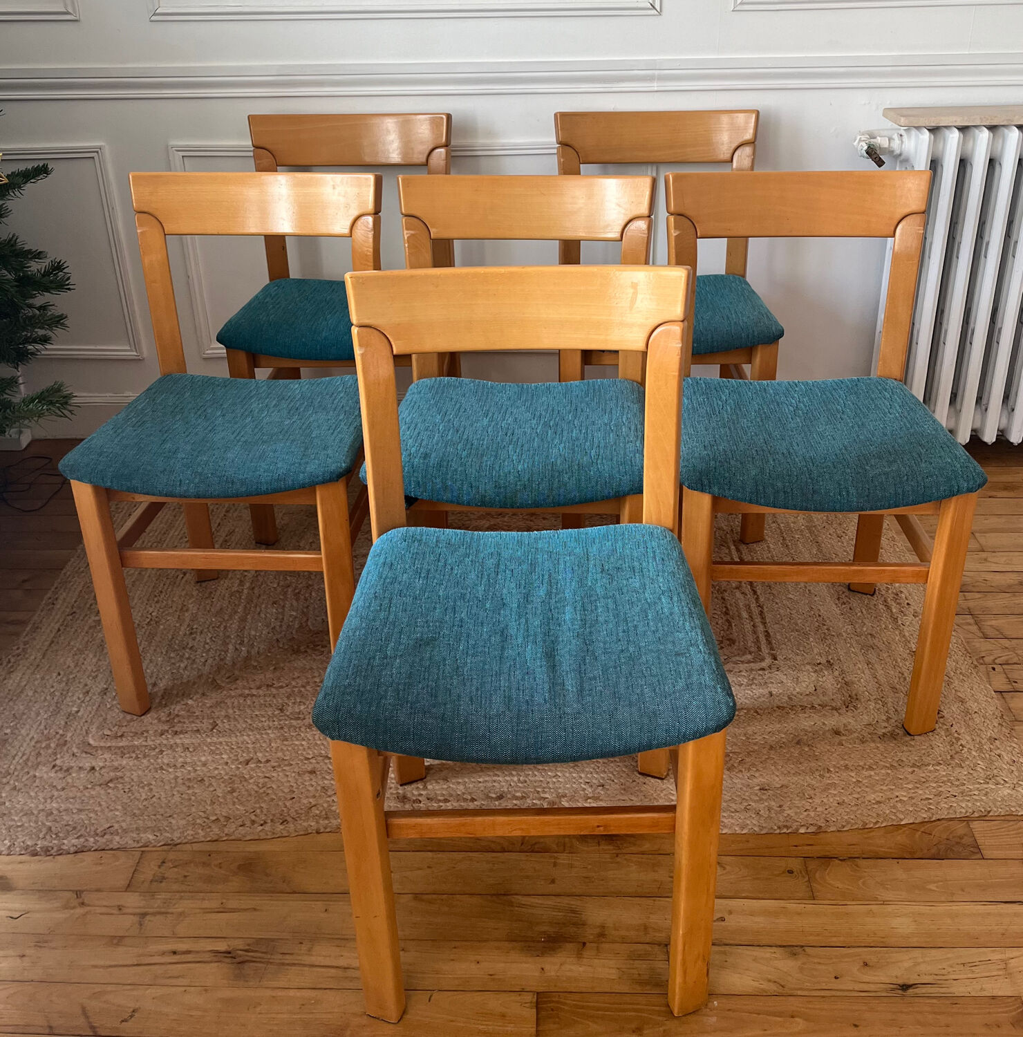 6 solid elm chairs from the 1970s