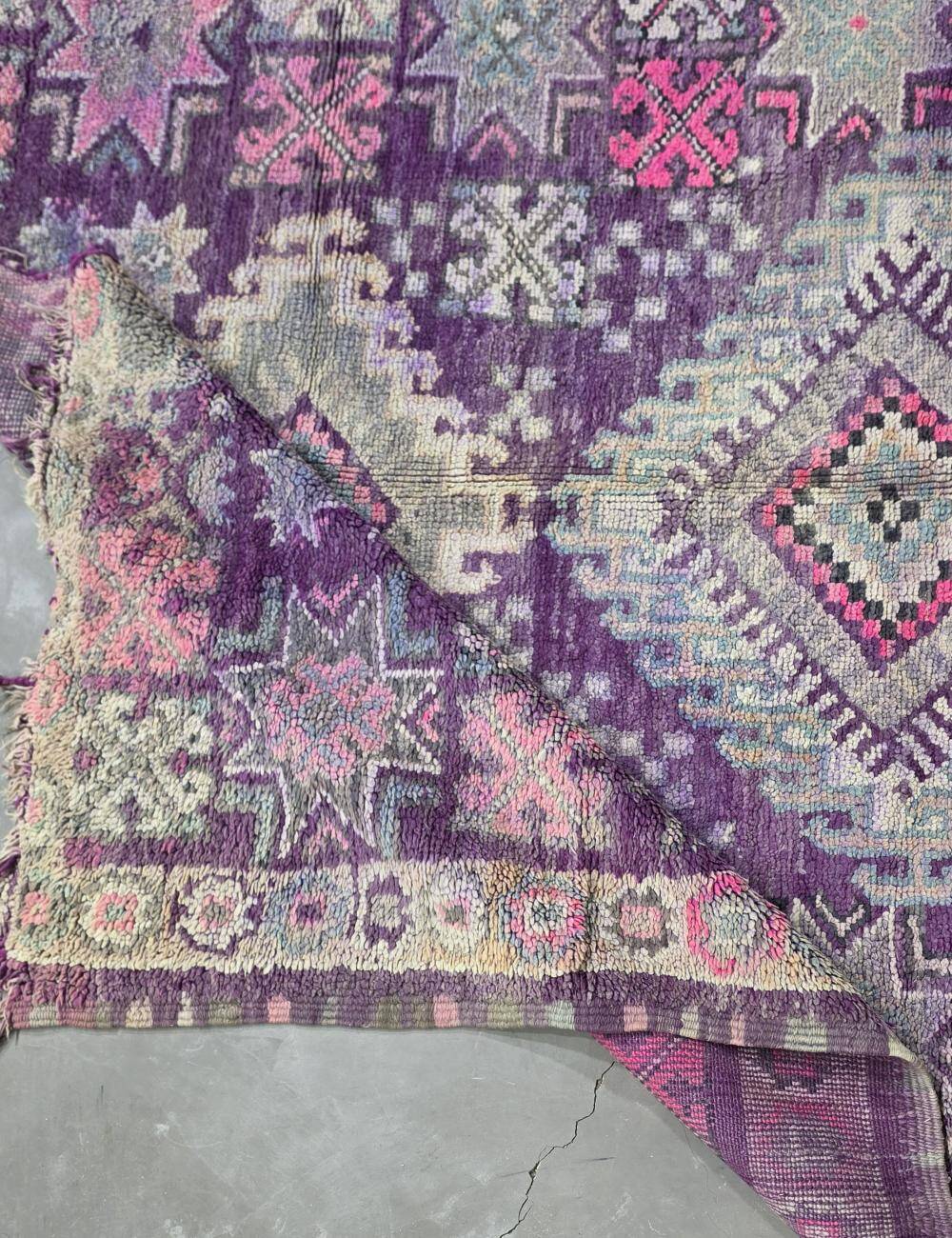 Vintage Lavender Carpet from Morocco - 257 x 180 cm