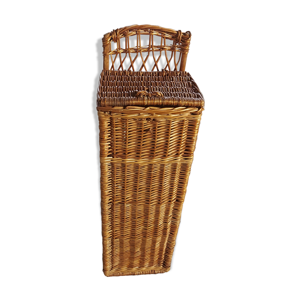 Huche à pain vintage en rotin osier Selency