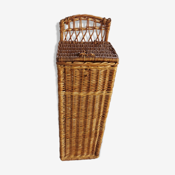 Vintage rattan bread hutch, wicker