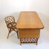 Rattan desk and chair  70