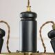 Vintage Italian Brass Reflector Chandelier, 70s