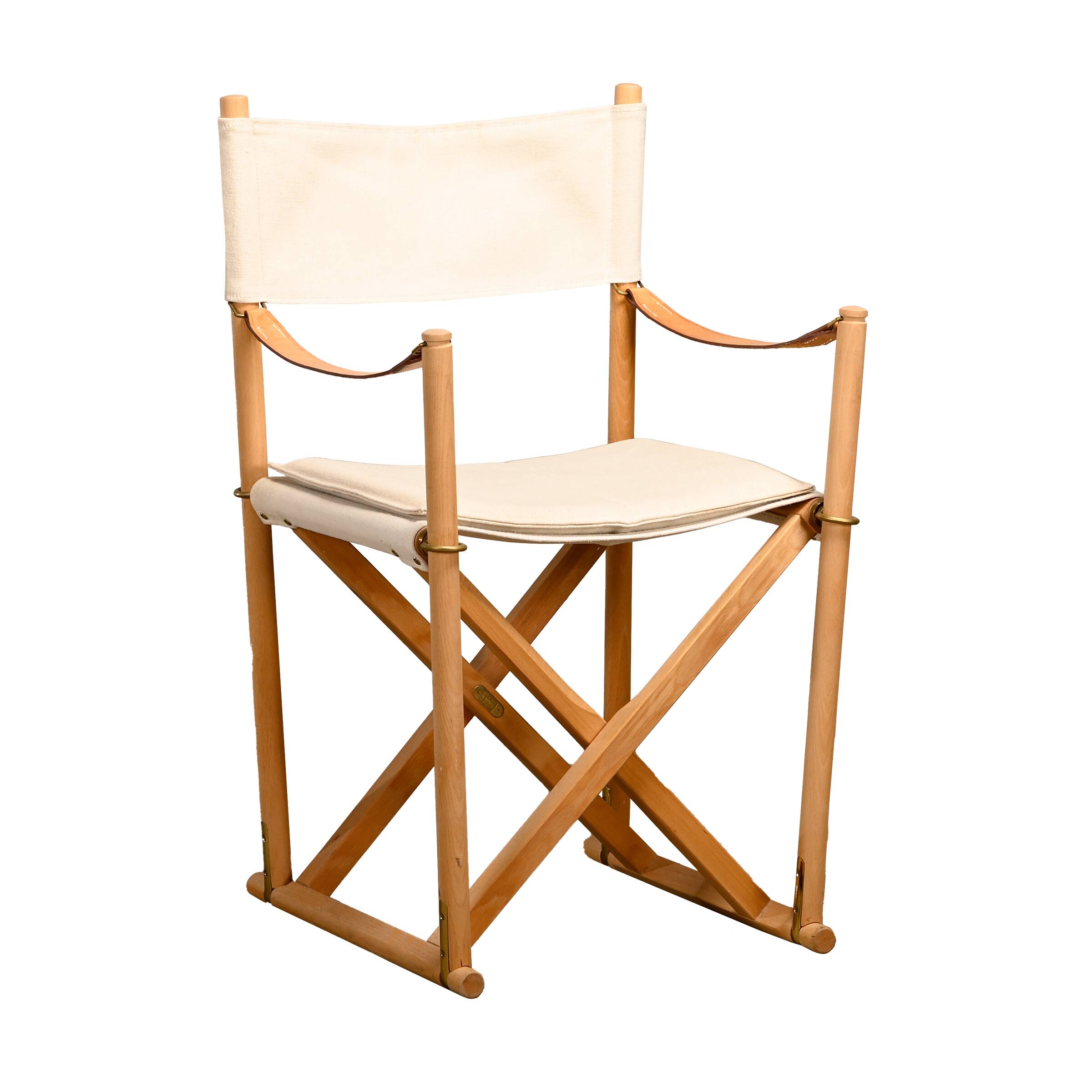 Mogens Koch MK16 Folding Chair in Beech Wood and Canvas for Rud Rasmussen, DK