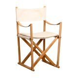 Mogens Koch MK16 Folding Chair in Beech Wood and Canvas for Rud Rasmussen, DK