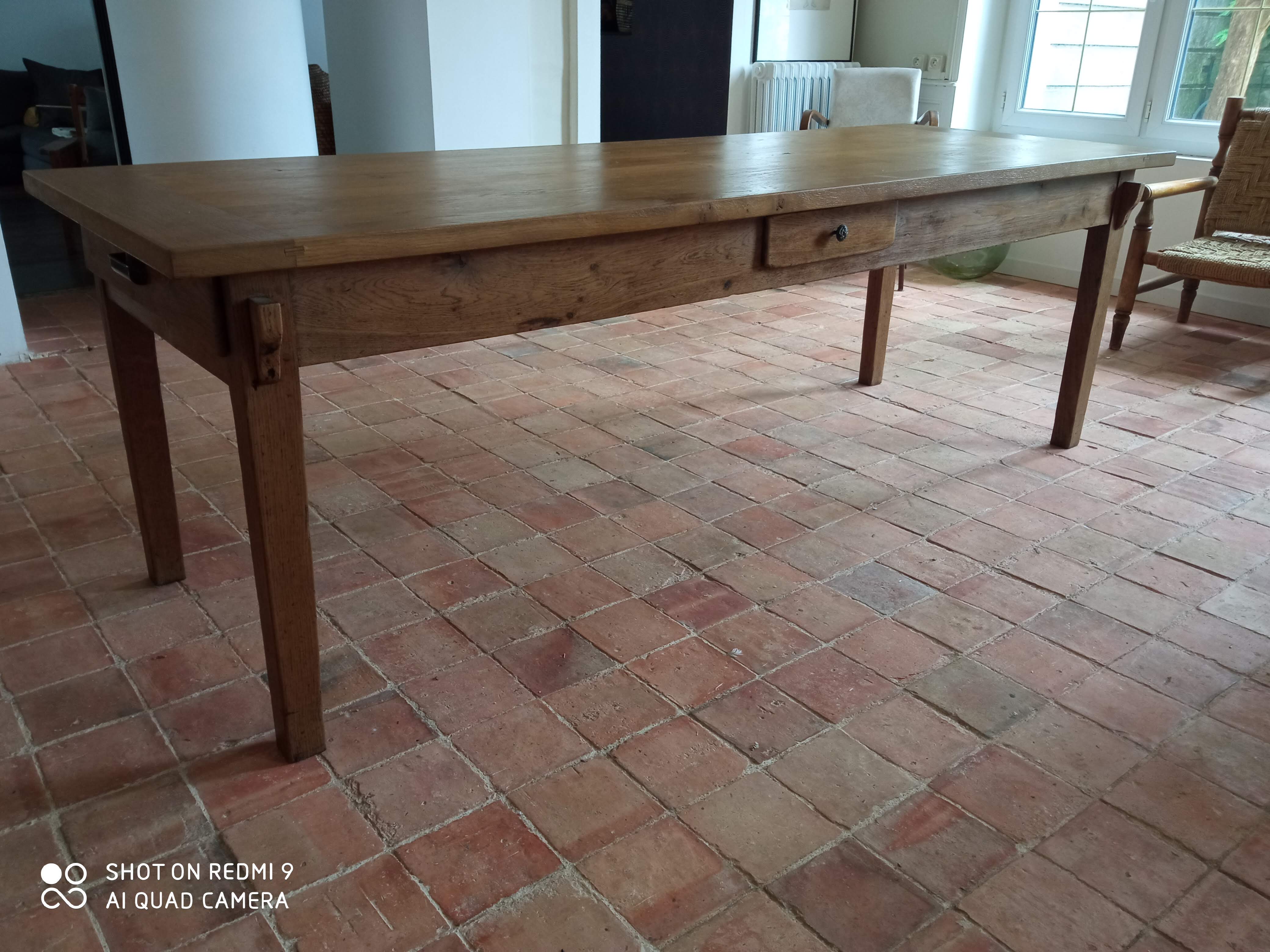Old oak farmhouse table 80x226 cm