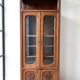 Antique display cabinet in brown wood – glass doors – 180 cm
