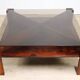 Table basse scandinave en palissandre et verre Mobelintarsia - 1960