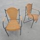 Mid-Century Chair by Frederic Weinberg in Rattan, Iron and Brass