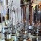 Set of 6 smoked champagne flutes Vintage 1970