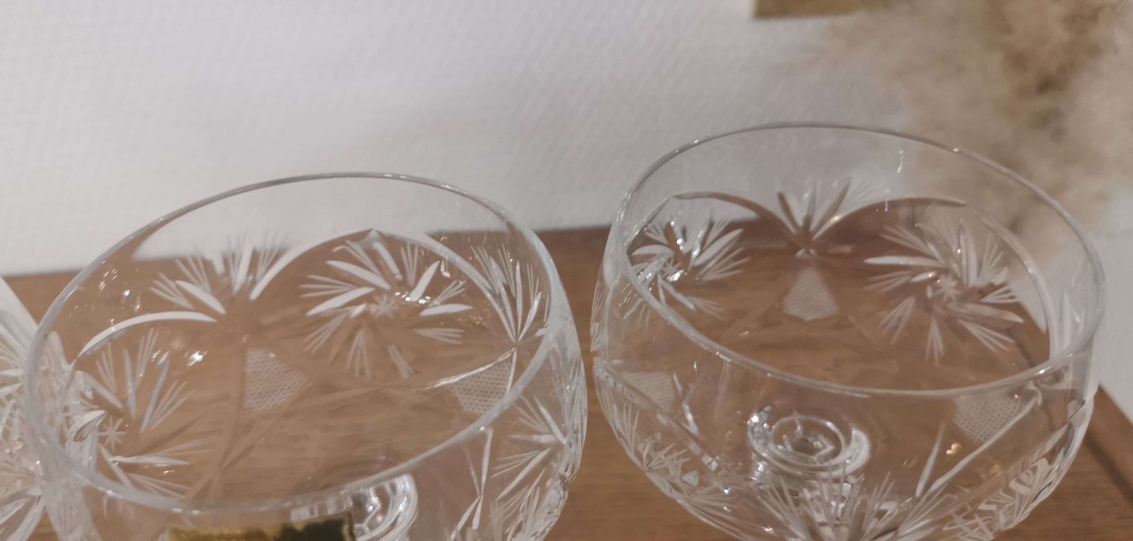 4 Champagne glasses in cut bohemian crystal Claudia