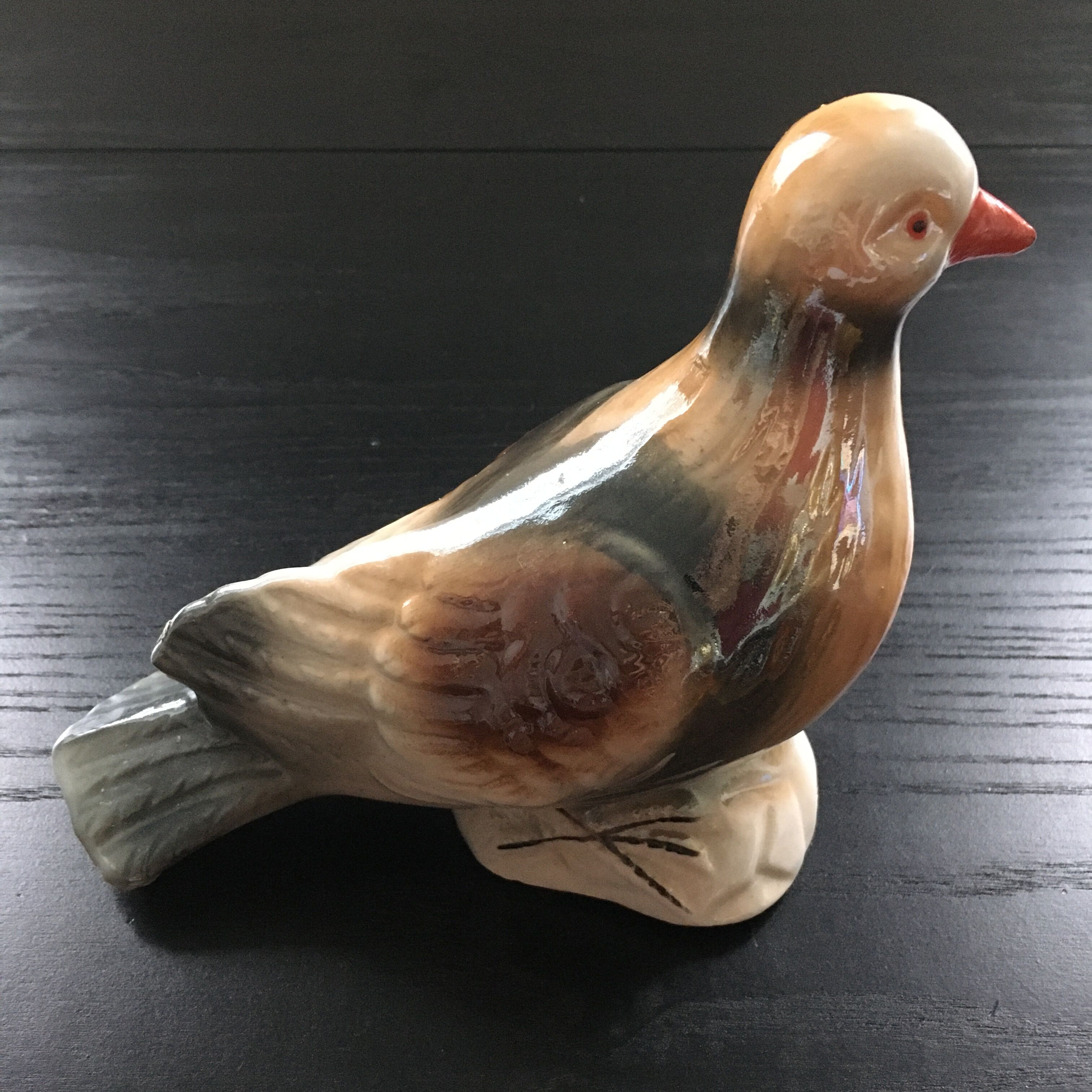 Oiseau céramique irisée